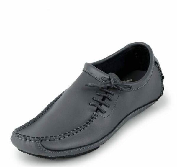 Grey Men Genuine Leather Loafer  Casual Shoes