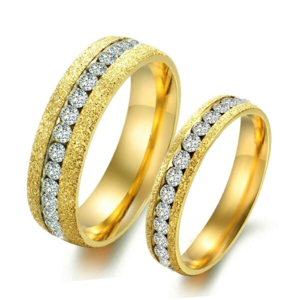 2 PCS Set of Gold-Coated Wedding Rings