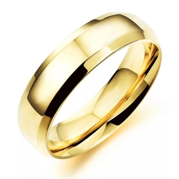 Unisex Wedding Gold-Plated Band Ring