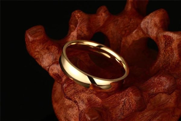 Unisex Wedding Gold-Plated Band Ring