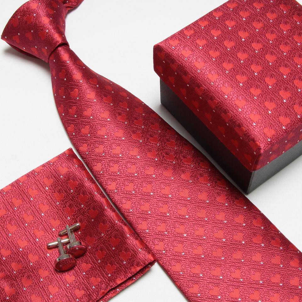 Tie set with a Tie, Pocket Square Cufflinks