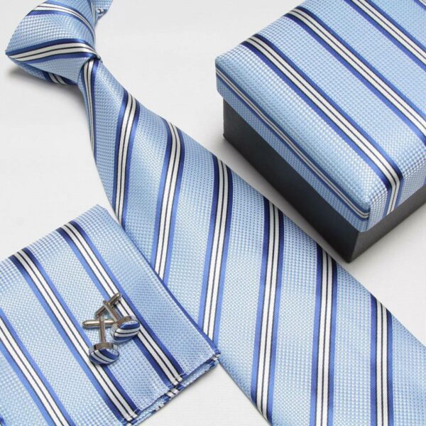 Tie set with a Tie, Pocket Square Cufflinks