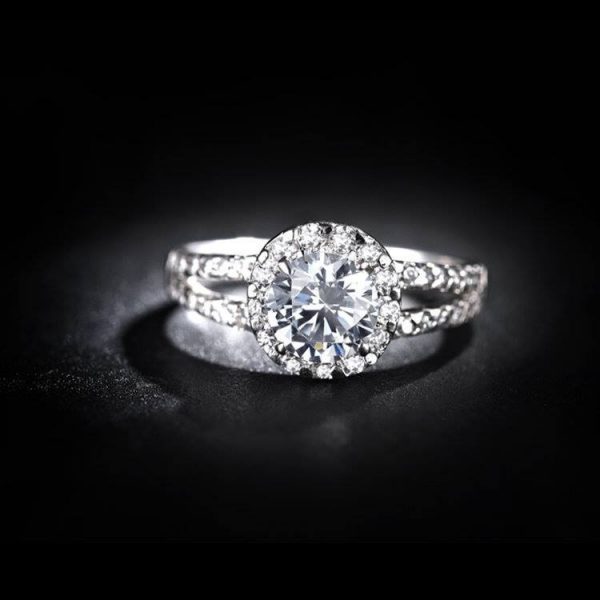 925 Sterling Silver Double Engagement Ring