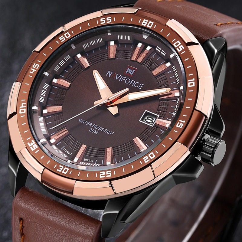 NAVIFORCE N-9056M Genuine Leather Men's Watch