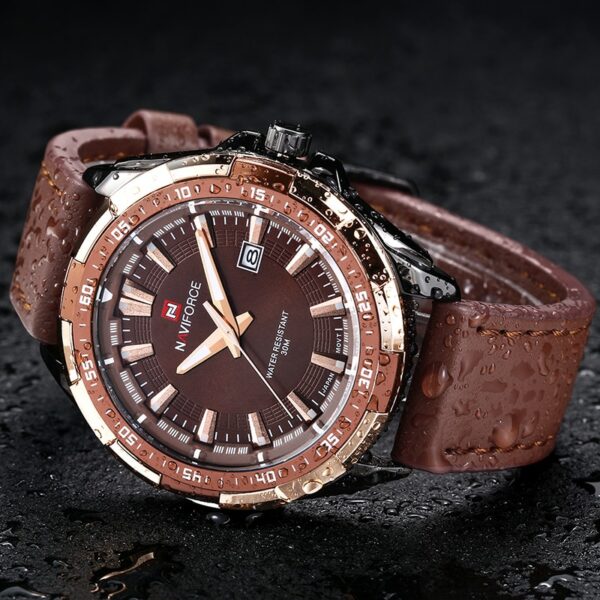 NAVIFORCE N-9056M Genuine Leather Men's Watch