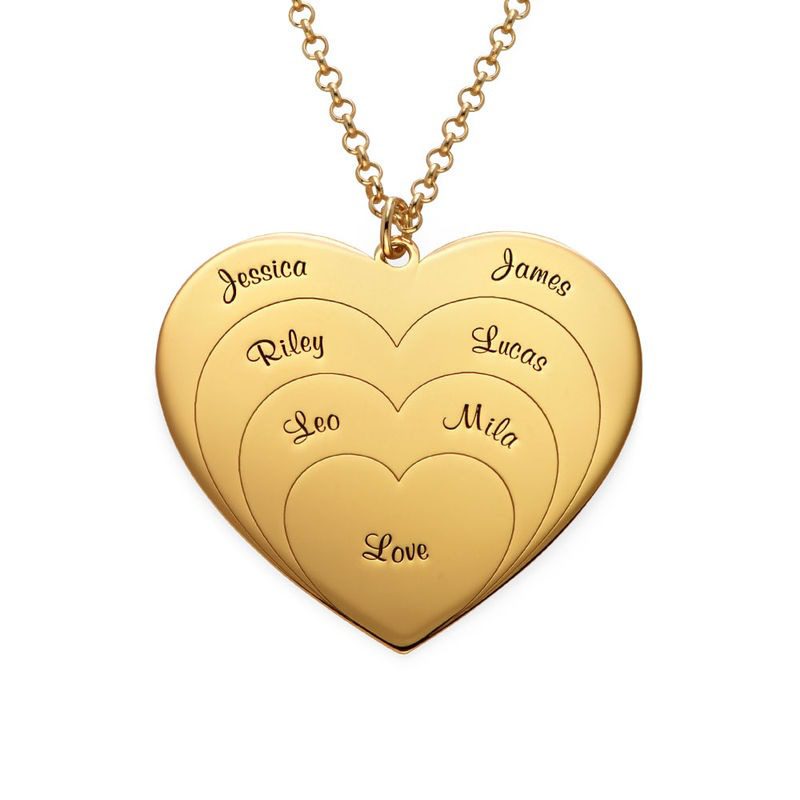 Personalized Gold Heart-Shaped Love Pendant