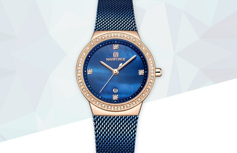 NAVIFORCE Women Stainless Steel Blue Wristwatch