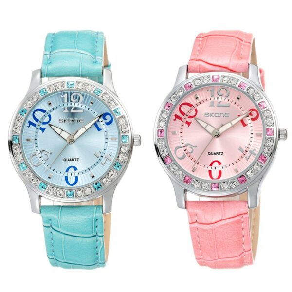SANDA P-194 Water Resistant Fashionable Geniune Red Leather  Date Lady Gift Valentine Gift Watch
