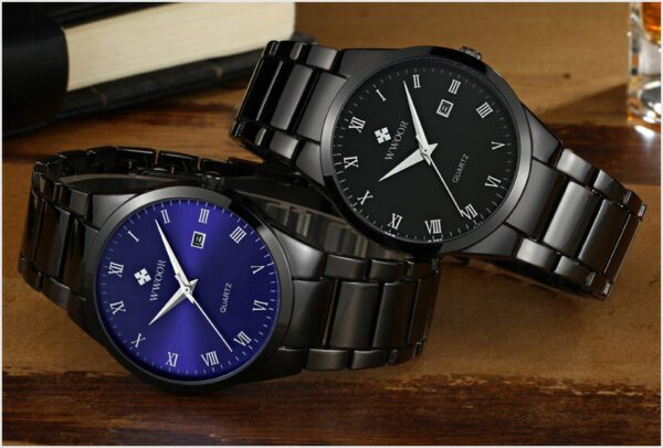 WWOOR Luxury Men Stainless Steel Watch