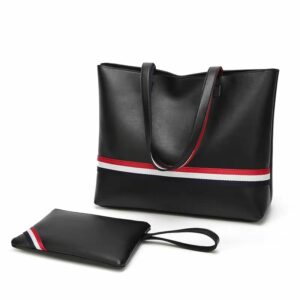 Set of 2 Lady's Shoulder Handbags Black