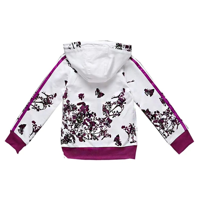 Floral-Print Kids Track Suit-Purple