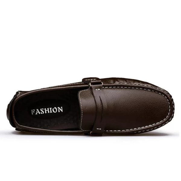 Genuine Leather -Rubber Sole Men Loafer Brown