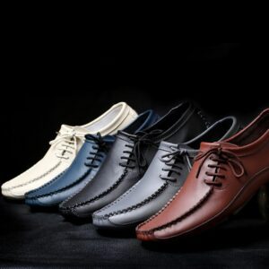 Stylish Lace-up Rubber Sole Men- Loafer Shoes