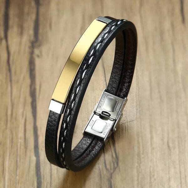 Customizable Unisex Bracelet with Leather Straps