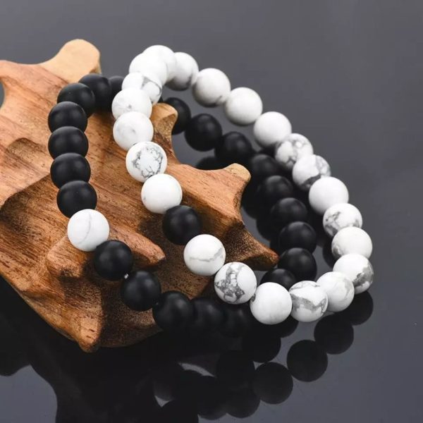 Trendy 2 piece set Charm Stone Beads Bracelets