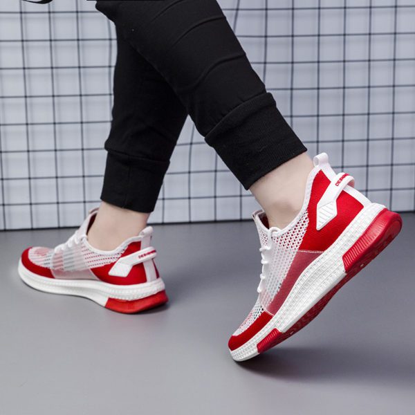 Red Lightweight Mesh Knit Comfortable Running Sport Sneakers