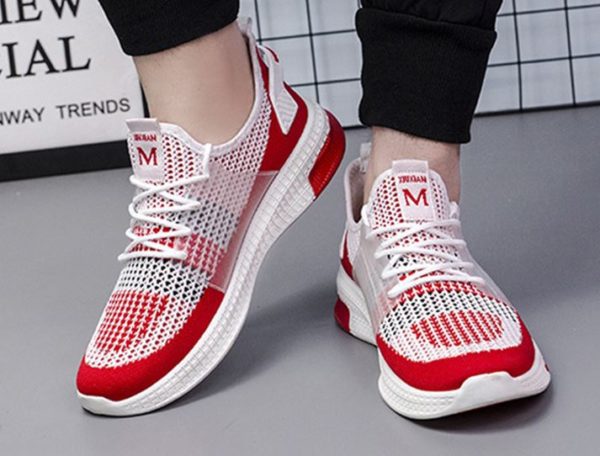 Red Lightweight Mesh Knit Comfortable Running Sport Sneakers