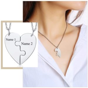 2 Pieces Couple Heart-shaped Pendant