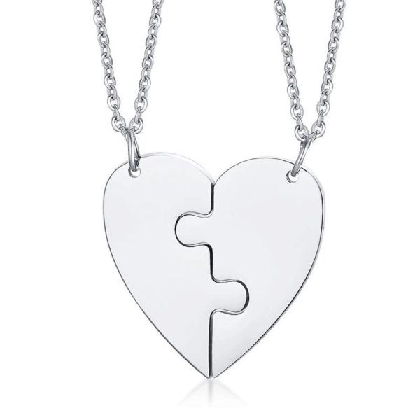 2 Pieces Couple Heart-shaped Pendant