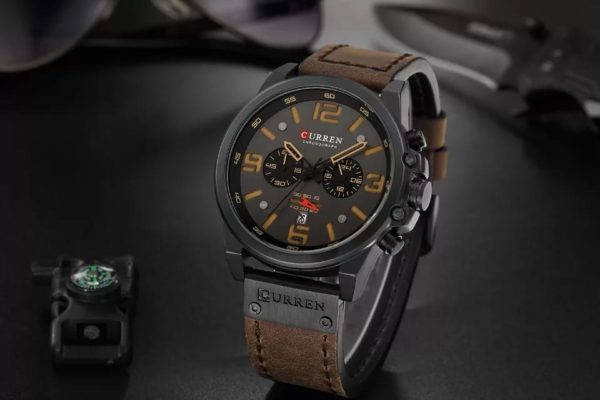 Curren M-8239 Brown Genuine Leather Watch