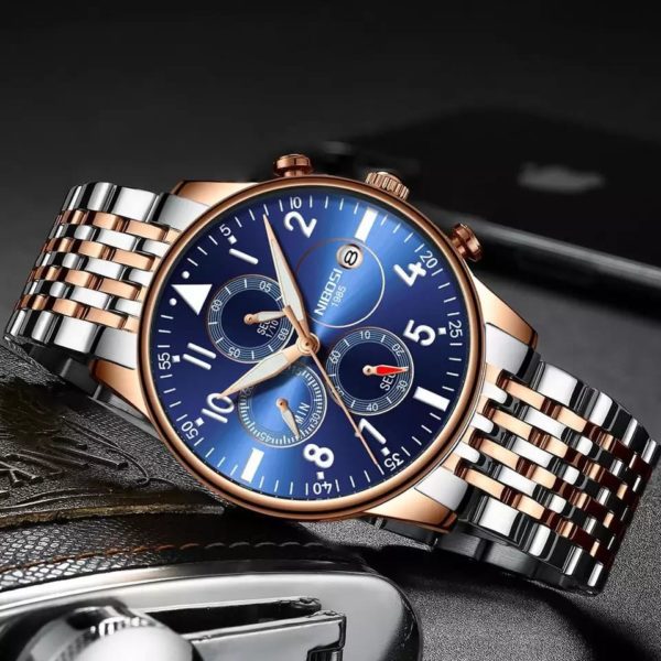 Nibosi Chronograph Blue Wrist Watch