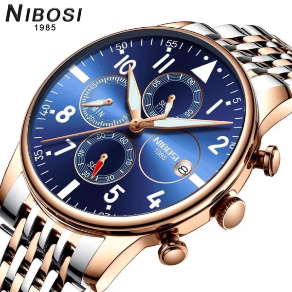 Nibosi Chronograph Blue Wrist Watch