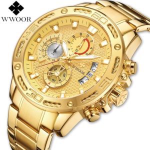 Wwoor Chronograph Gold Wrist Watch