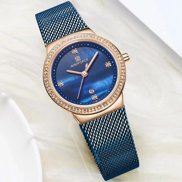 NAVIFORCE Brand Blue Luxury Ladies Wrist Watch