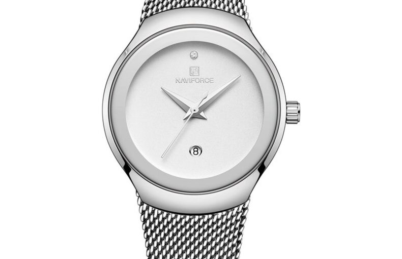 NAVIFORCE Brand Silver Touch Women Wrist Watch