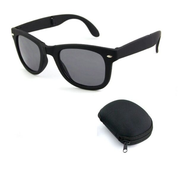 Black Foldable Sunglasses with Case