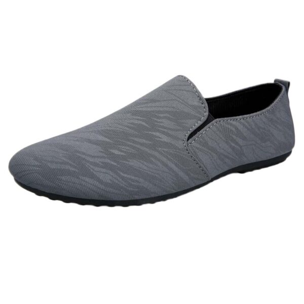 Low Cut Trendy Slip-On Ankara Loafers- Grey
