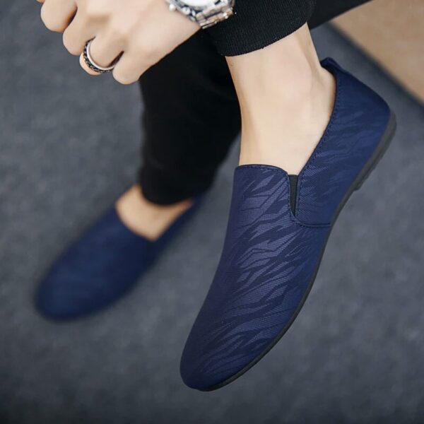 Low Cut Trendy Slip-On Loafers- Navy Blue