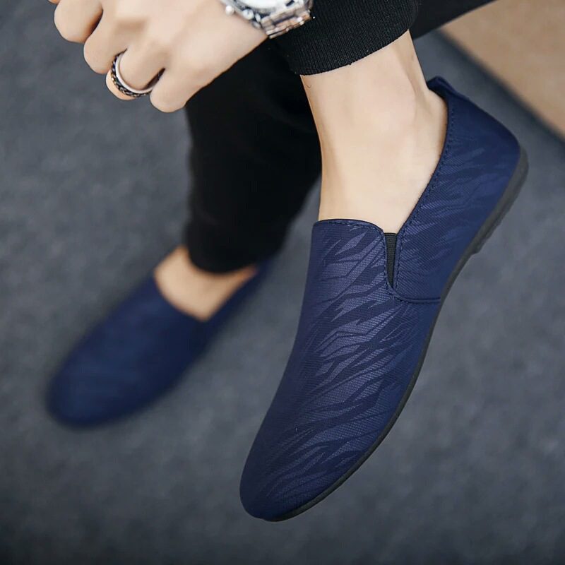 Trendy Slip-On Loafers- Navy Blue 