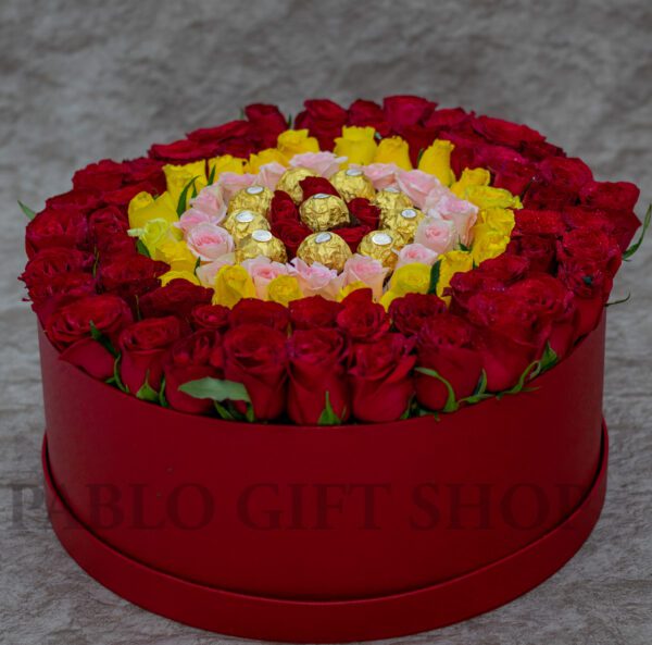 Aria Box of Rose Flowers and Chocolates