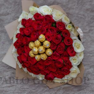 Royal Flower Bouquet with Fererro Rocher Chocolates