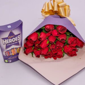 Cadbury Heroes Chocolates and Roses Bouquet