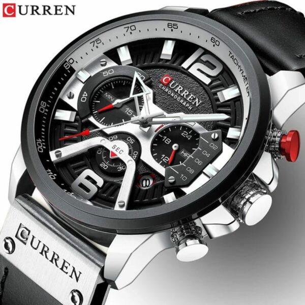 Curren M-8329 Men's Leather Wristwatch