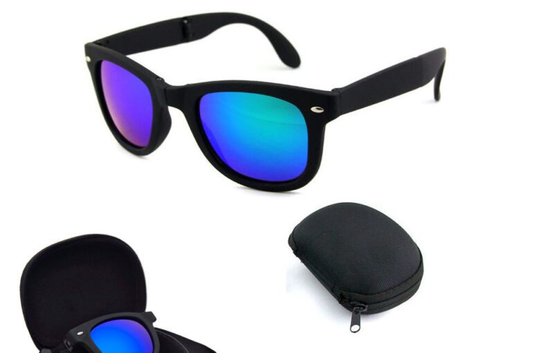 Foldable Blue Frame Fashion Sunglasses