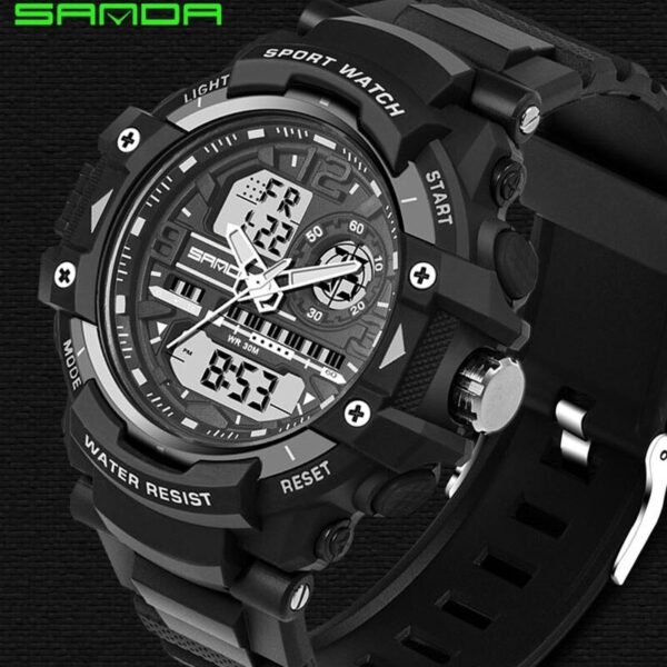 Sanda 740 Waterproof Sports Watch-Black