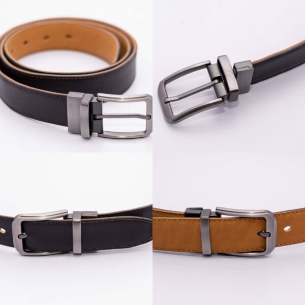 Black and Brown Double-sided Leather Belt
