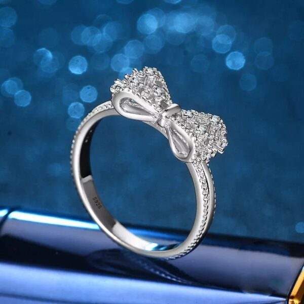 Bow Sterling Silver Ladies Ring