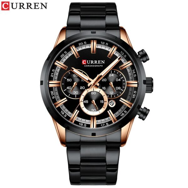 CURREN M-8363 Black Men Chronograph Quartz Wrist Watch