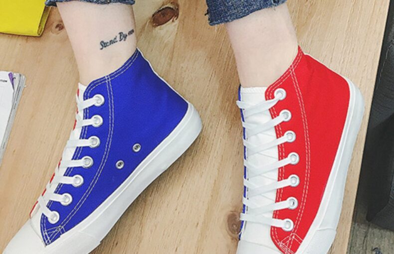 Designer Red blue Canvas Unisex rubber shoes