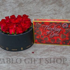 Heaps of Love Red Rose Flowers Box & Chocolate Package