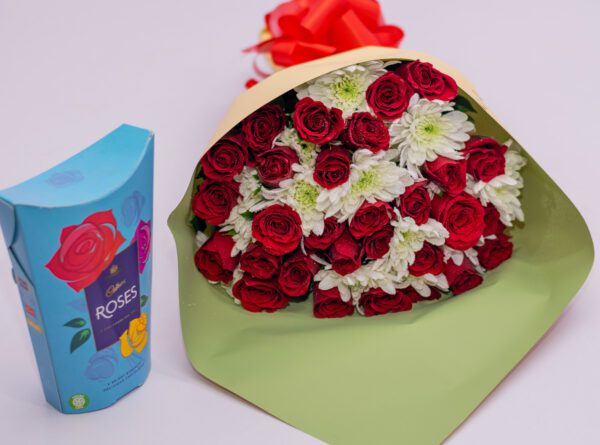 Mixed Flower Bouquet and Cadbury Chocolate