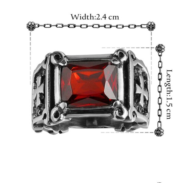 Red Zircon Men's Ring
