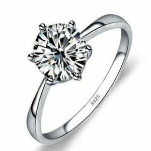 Sterling Silver Ladies Engagement Ring