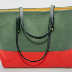 Waxed Leather-Canvas Handbag