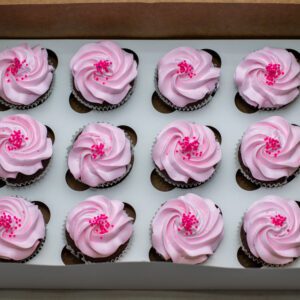 Delicious Pink Vanilla 12 Cupcakes