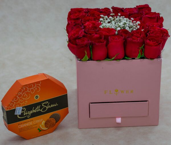 Fancy Flower Box with Ferrero Rocher Chocolates